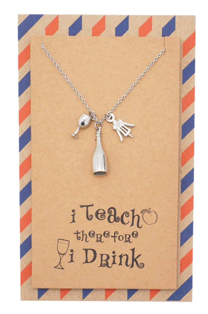 Cali Drinking Utensils Teacher Necklace