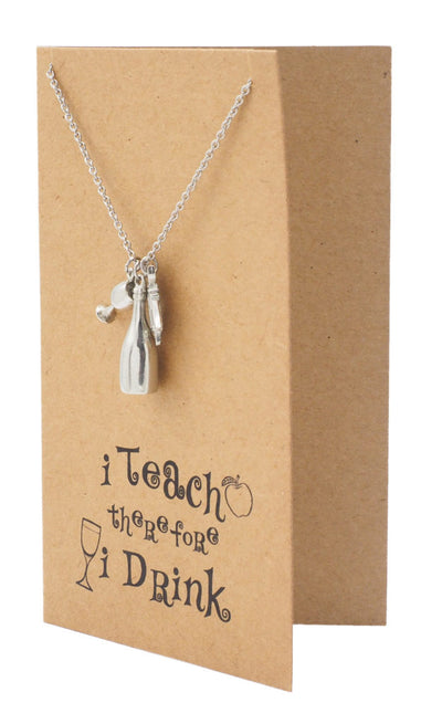Cali Drinking Utensils Teacher Necklace