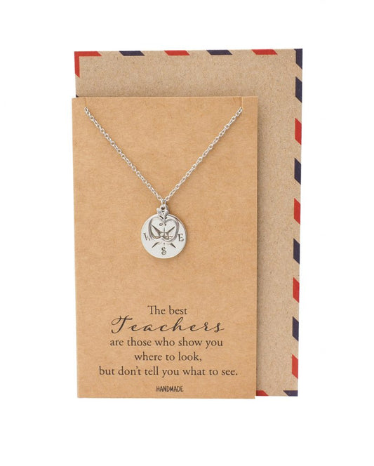 Everleigh Compass and Apple Pendant Necklace