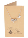 Marj Family Tree Necklace with Bird Charm Pendant and Greeting Card