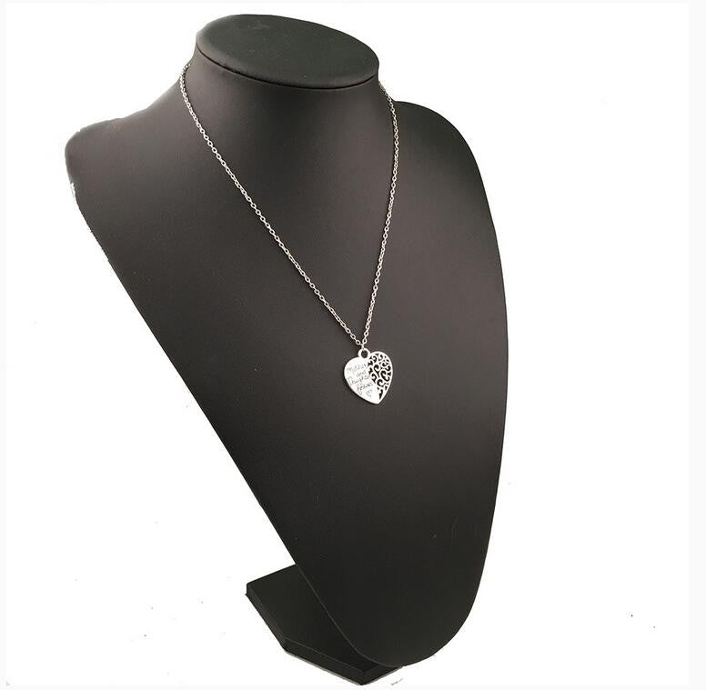 Andrea Mother Daughter Forever Necklace with Engraved Letters Pendant