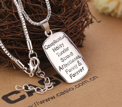 Jeann Mother Daughter Chain Necklace With "The love between mother and daughter" Letter Pendant