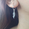 Sarah Hoop Feather Earrings