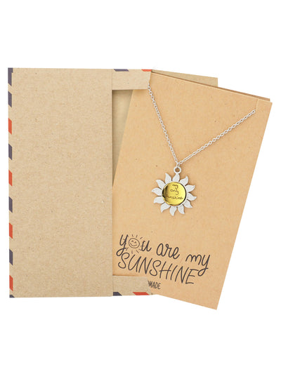 Finley You are My Only Sunshine Necklace for Women, Best Friend Gifts and Greeting Card