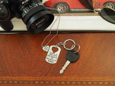 Engraved Heart Key chain and Necklace