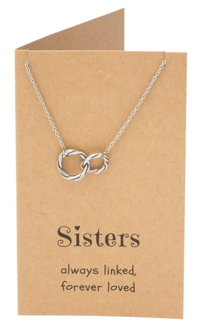 Hailey Sister Quotes Sister Necklaces with Interlocking Circles Pendant