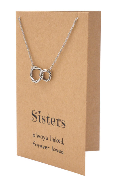 Hailey Sister Quotes Sister Necklaces with Interlocking Circles Pendant