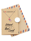 Vi July 4th American Flag Pin I Love America Blessed is the Nation Whose God is the Lord Necklace