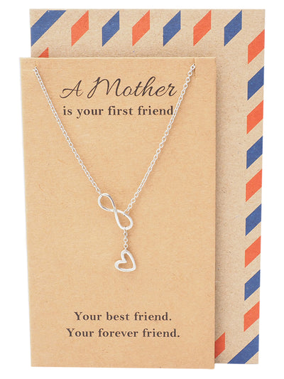 Lorna Infinity Heart Lariat Mothers Necklace