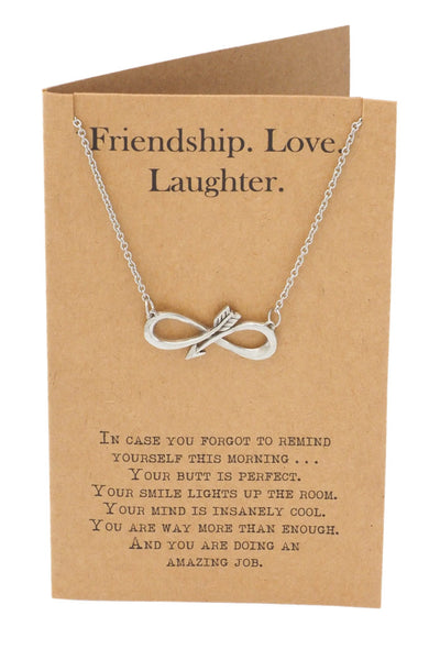 Shannon Infinity Arrow Friendship Necklace for Women with Inspirational Quote