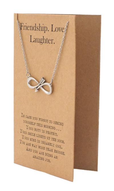 Shannon Infinity Arrow Friendship Necklace for Women with Inspirational Quote