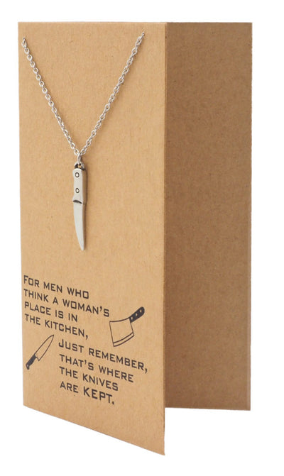 Drew Gifts for Mom Knife Necklace Women's Day Quotes on Greeting Card