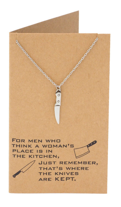 Drew Gifts for Mom Knife Necklace Women's Day Quotes on Greeting Card