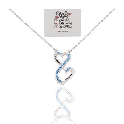 Yana 2 Infinity Hearts Pendant Necklace, Sisters Necklaces, Gifts for Sister Quotes Greeting Card