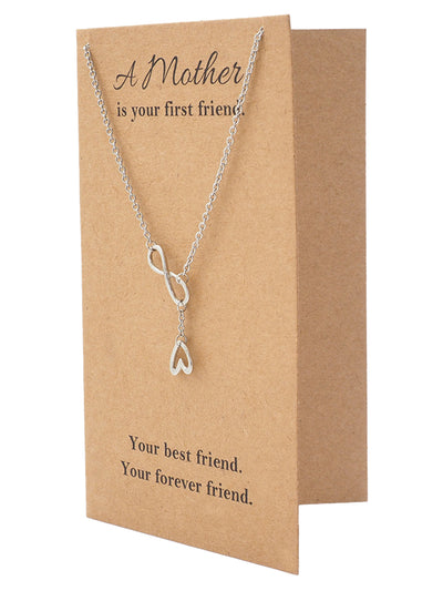 Lorna Infinity Heart Lariat Mothers Necklace