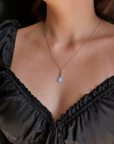 Dara Infinity Opal Pendant Necklace for Women, Valentine's Day Gifts, comes with Inspirational Greeting Card