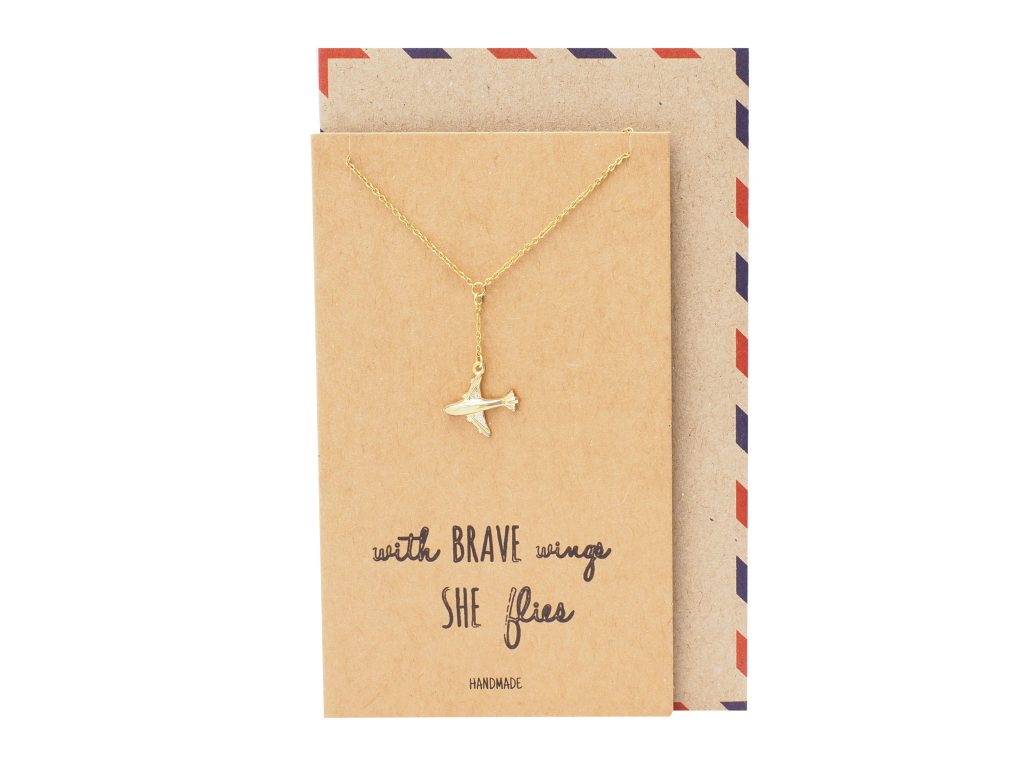 Corrine Brave Lariat Necklace with Airplane Pendant for Women