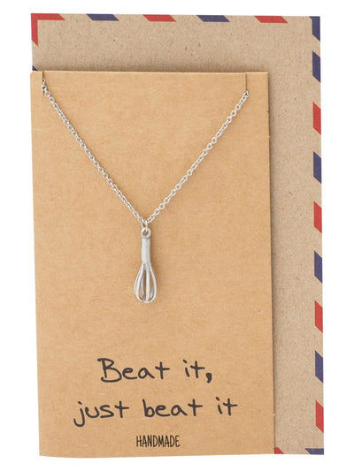 Elizabeth Cute Whisk Egg Beater Pendant Necklace