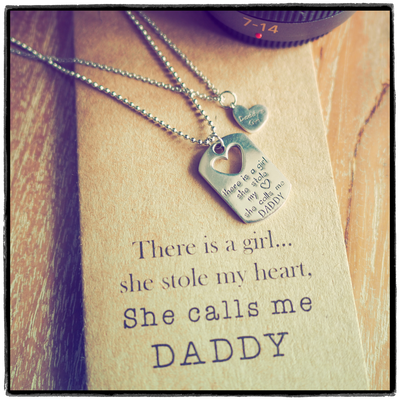 Mason Father Daughter Personalized Engraved Necklaces