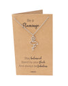 Belva Flamingo Pendant Necklace, Gifts for Women with Inspirational Quote on Greeting Card