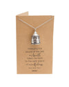 Aleah Buddha Bell Necklace Inspirational Quotes Jewelry Greeting Card