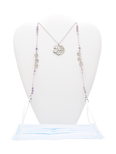 Jaila Pawprints Face Mask Lanyard Necklace with Inspirational Greeting Card