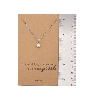 Rilla Pearl Pendant Necklace, Mother's Day Gifts with Inspirational Greeting Card