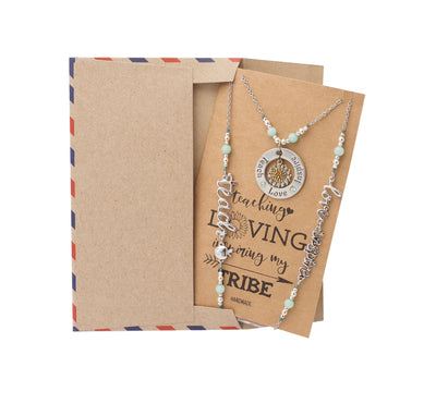 Kamari Teacher Face Mask Lanyard Necklace with Inspirational Greeting Card