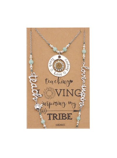 Kamari Teacher Face Mask Lanyard Necklace with Inspirational Greeting Card