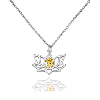 Amara Yoga Jewelry, Lotus Flower Necklace, Om Necklaces for Women