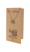 Ciara Journey Necklace with Bicycle Pendant for Women, Inspirational Quote on Greeting Card