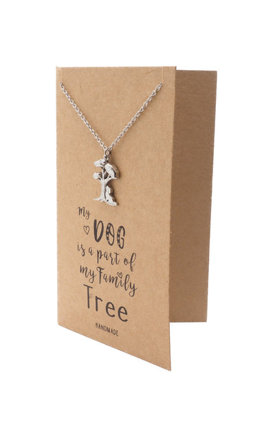 Mab Dog Under the Tree Pendant Necklace Pet Quotes Greeting Card