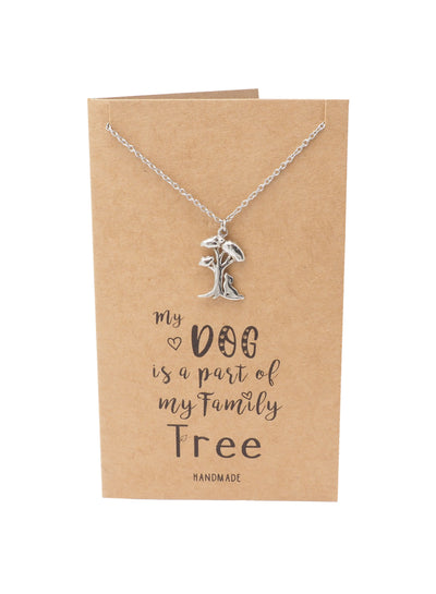 Mab Dog Under the Tree Pendant Necklace Pet Quotes Greeting Card