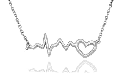 Polly Heartbeat ECG with Heart Necklace, Gifts for Women, Gifts for Nurses