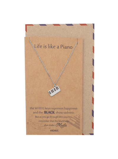 Esma Harmonious Necklace for Teachers with a Piano Charm Pendant