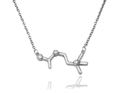 Lara Serotonin, Dopamine, Acetylcholine Molecule DNA Necklace, Science Jewelry with Greeting Card