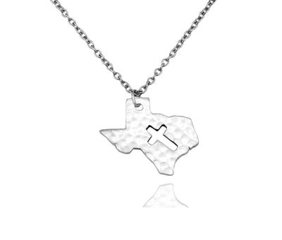 Ella Texas Map Cross Necklace for Women with Greeting Card