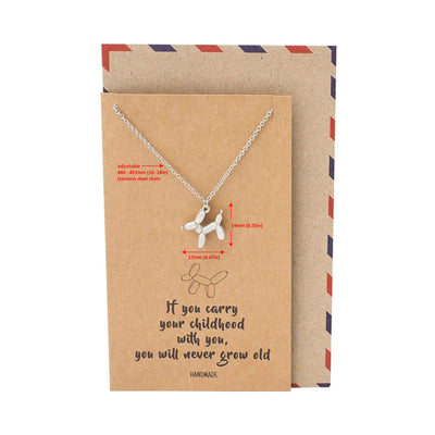 Reagan Dog Balloon Pendant Necklace with Inspirational Greeting Card