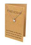 Ria Best Friend Necklaces with Star Pendant and Friendship Quotes Greeting Card