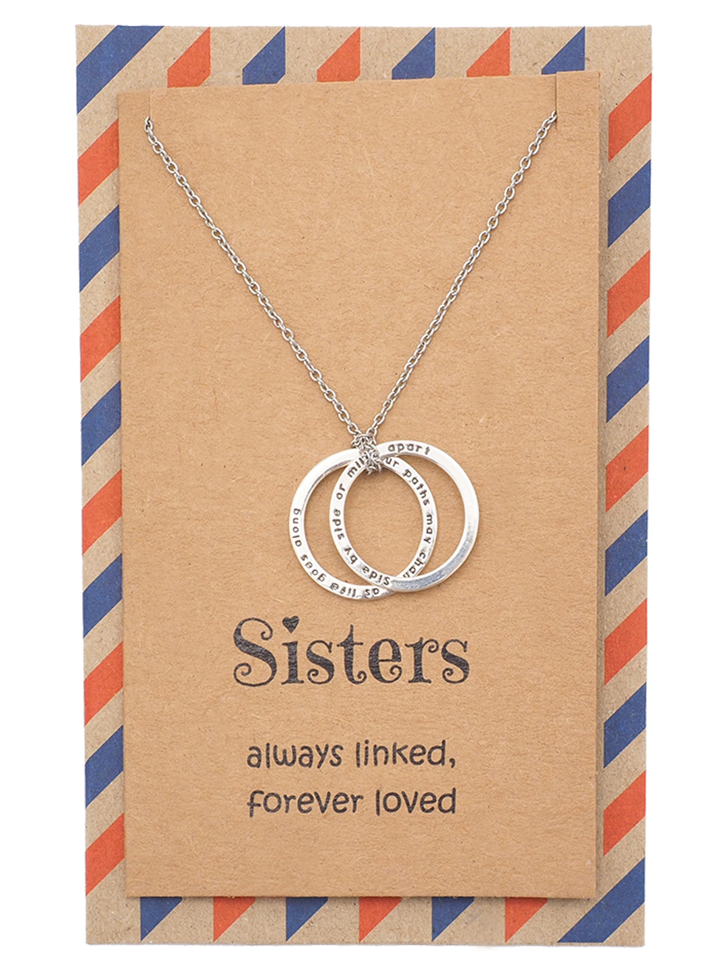 Rosanne Sisters Matching Necklace Set – Engraved Ring Pendants ...