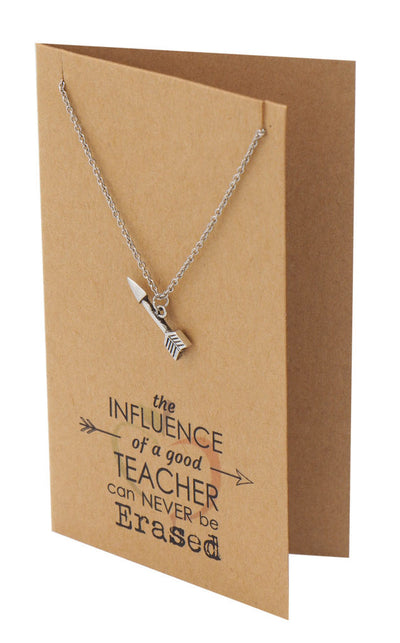 Arrow Necklace and Inspirational Quote Card