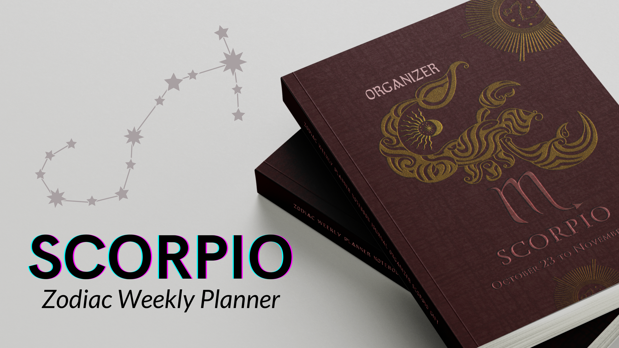 Zodiac Weekly Planner Notebook Journal Organizer Scorpio Gift