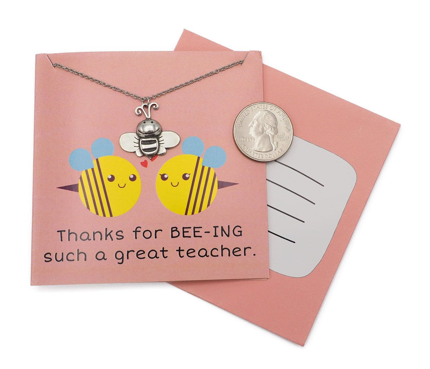 Lauren Teacher Gifts Bee Necklace Thanks for BEE-ING such a Great Teacher!