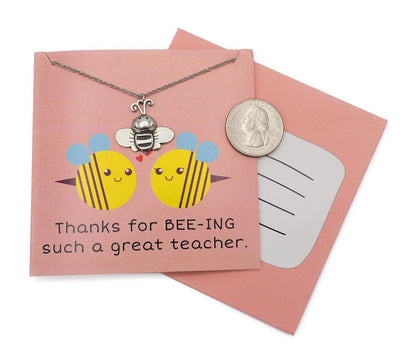 Lauren Teacher Gifts Bee Necklace Thanks for BEE-ING such a Great Teacher!