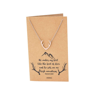 Allysa Deer Antler Pendant Gemini Necklace