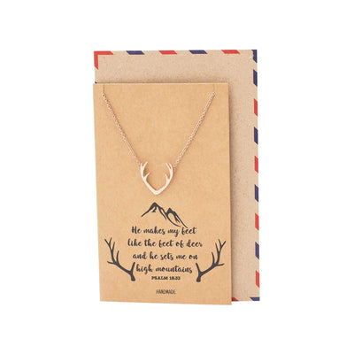 Allysa Deer Antler Pendant Gemini Necklace