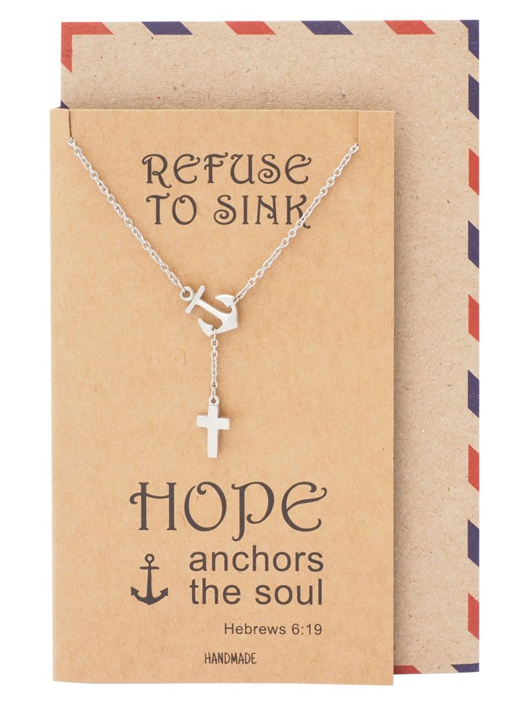 Jermaine Cross Lariat Anchor Necklace