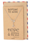 Hope Heart Lariat Anchor Necklace