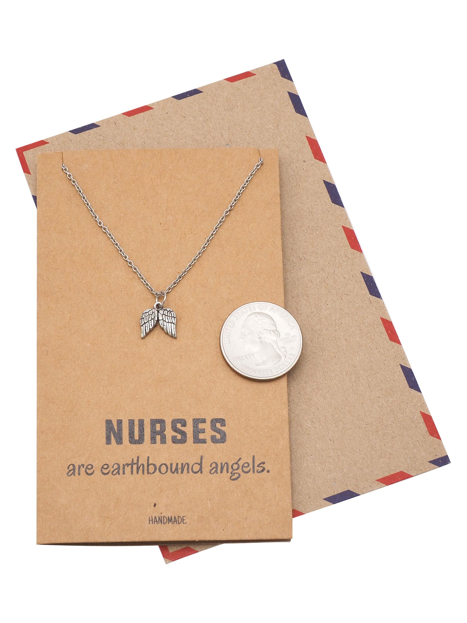 Myka Nurse Jewelry with Angel Wings Pendant