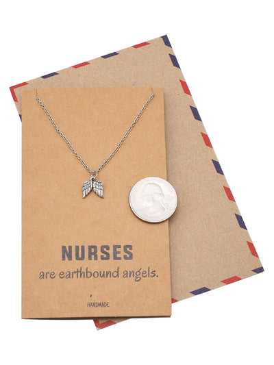 Myka Nurse Jewelry with Angel Wings Pendant